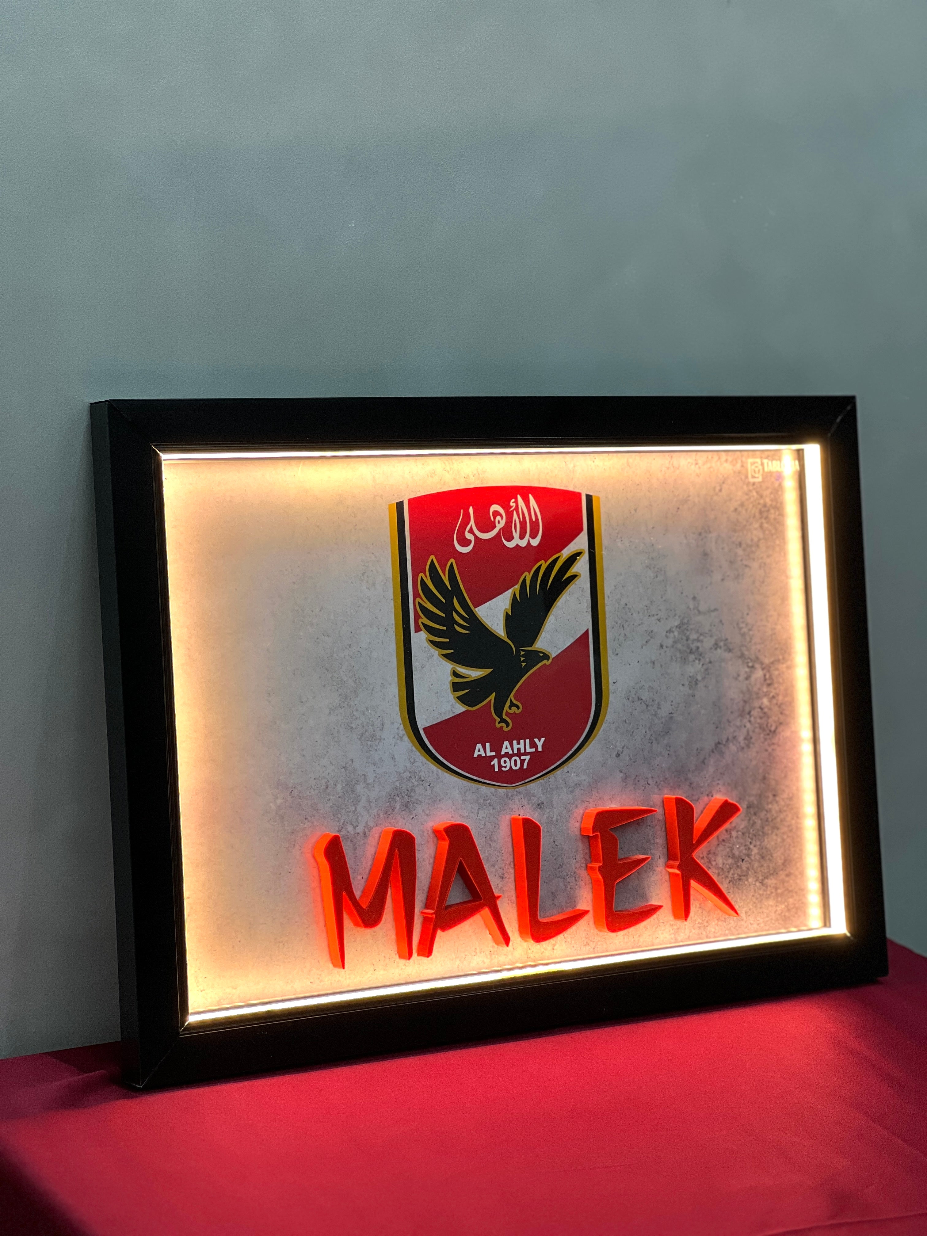 “Ahly logo with 3d name 3d portrait”