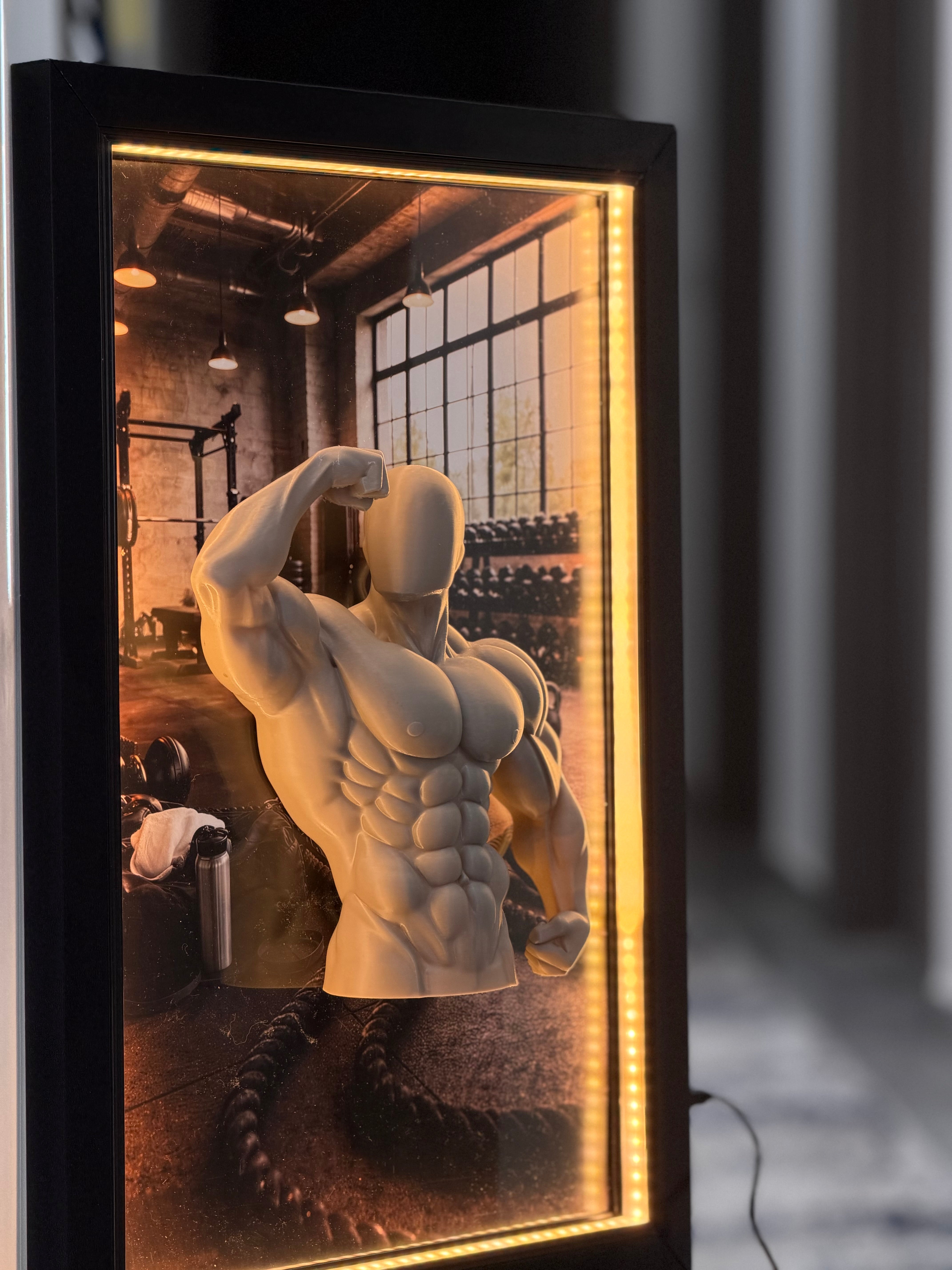 “Body builder 3d portrait”