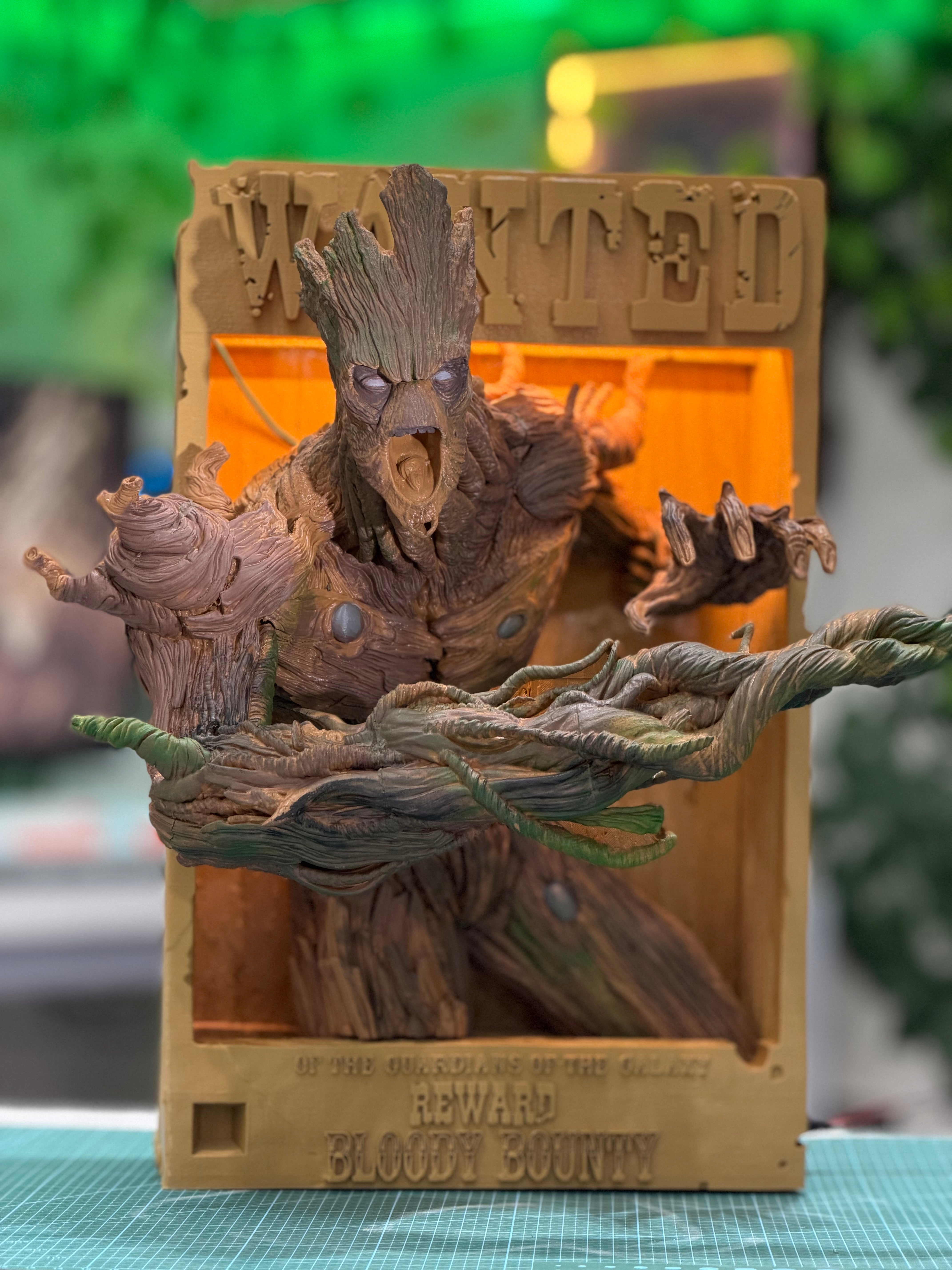 “Groot 3d wanted poster”